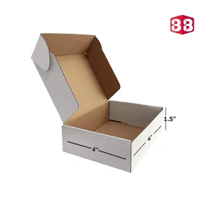 Box Brother 3 Ply White Flap Corrugated Box – Size 4x4x1.5 Inch | Perfect Mini Packaging Box for Secure & Stylish Shipping