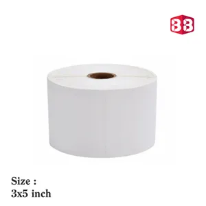 Box Brother Direct Thermal Label Paper Barcode Stickers | 3x5 Inches (75mmx125mm) | 400 Labels/Roll | White Self-Adhesive Stickers for Barcode, Shippi
