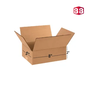 Box Brother 3 Ply Brown Corrugated Box Size 8x5x2 Inch | Slim Shipping Box for Small & Flat Product Packaging