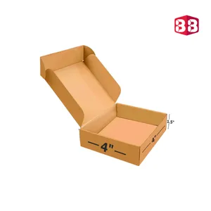 Box Brother 3 Ply Brown Flap Corrugated Box – Size 4x4x1.5 Inch | Perfect Mini Packaging Box for Secure & Stylish Shipping