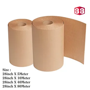 Box Brother 2 Ply 28 Inches Brown Corrugated Roll For E-Commerce Packaging 140gsm Paper