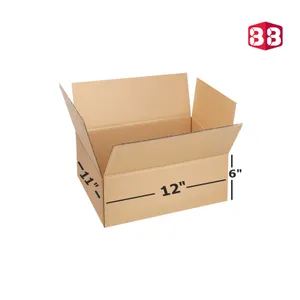 Box Brother 3 Ply Brown Corrugated Box Size 12x11x6 Inch | Strong Packaging Solution for Bulk & Medium Goods