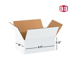 Box Brother 9.5x6x3.5 Inch White Flap Box | 3 Ply Corrugated Box for E-Commerce, Gifts & Fragile Items