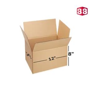 Box Brother 3 Ply Brown Corrugated Box Size 12x8x8 Inch | Sturdy Packing Solution for Medium-Size Items