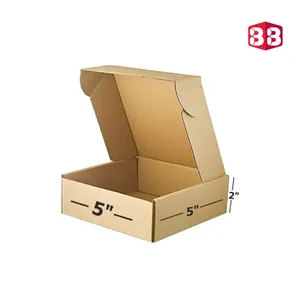 Box Brother 5x5x2 Inch Brown Flap Box – Mini Corrugated Packaging for Jewelry, Gifts & E-commerce Orders