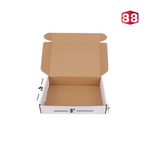 Box Brother 3 Ply White Corrugated Flap Box Size 8x4x2 Inch | Stylish Corrugated Box for Cosmetics, Electronics & Gifts