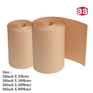 Box Brother 2 Ply 26 Inches Brown Corrugated Roll For E-Commerce Packaging 140gsm Paper