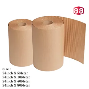 Box Brother 2 Ply 24 Inches Brown Corrugated Roll For E-Commerce Packaging 140gsm Paper