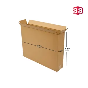 Box Brother 3 Ply Brown Corrugated Box Size 12x2x12 Inch | Frame Packaging Box for Courier & Ecommerce