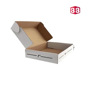 Box Brother 3 Ply White Flap Corrugated Box – Size 7x7x2 Inch I Premium Corrugated Kraft Box for Gift Sets, Hampers & Fragile Items