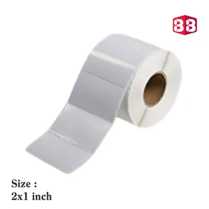 Box Brother Direct Thermal Label Paper Barcode Stickers | 2x1 Inches (50mmx25mm) | 1,000 Labels/Roll | White Self-Adhesive Stickers for Barcode, Shipp