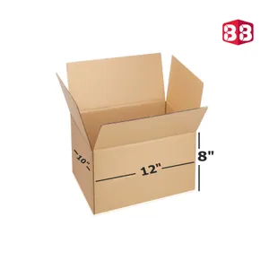 Box Brother 3 Ply Brown Corrugated Box Size 12x10x8 Inch | Heavy-Duty Shipping Box for Bulk Packaging & Ecommerce