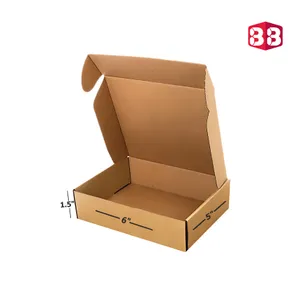 Box Brother 3 Ply Brown Flap Corrugated Box – Size 6x5x1.5 Inch | Multipurpose Brown Corrugated Box for Small Item Packaging